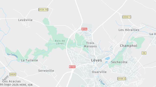 Carte de la zone d'intervention à Lèves