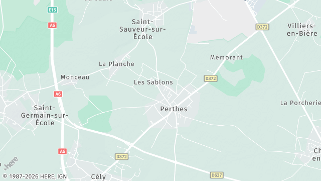 Carte de la zone d'intervention à Perthes