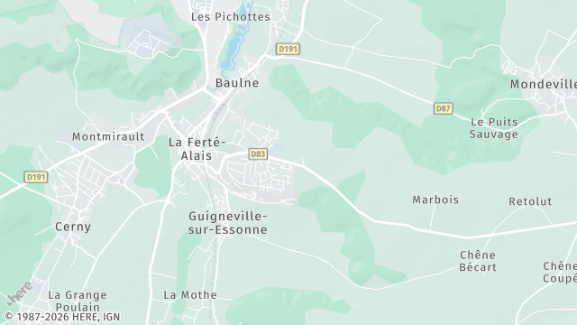 Carte de la zone d'intervention à La Ferté-Alais