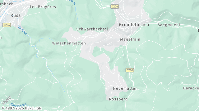 Carte de la zone d'intervention à Grendelbruch