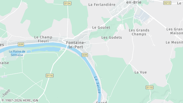 Carte de la zone d'intervention à Fontaine-le-Port