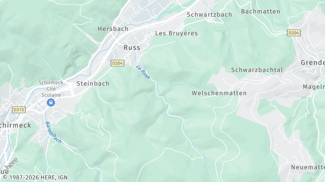 Carte de la zone d'intervention à Russ