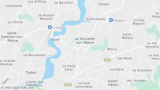 Carte de la zone d'intervention à La Vicomté-sur-Rance