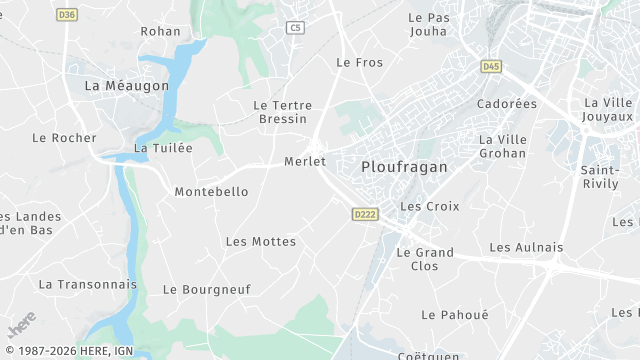 Carte de la zone d'intervention à Ploufragan