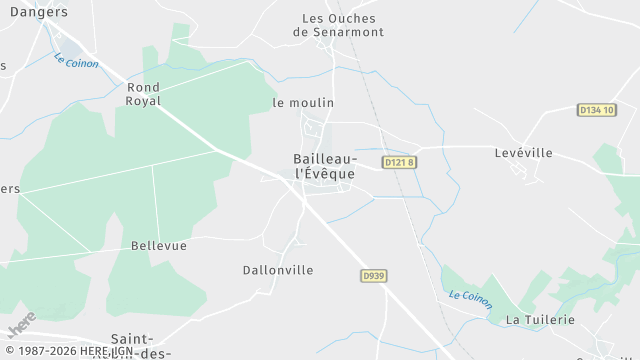 Carte de la zone d'intervention à Bailleau-l'Évêque