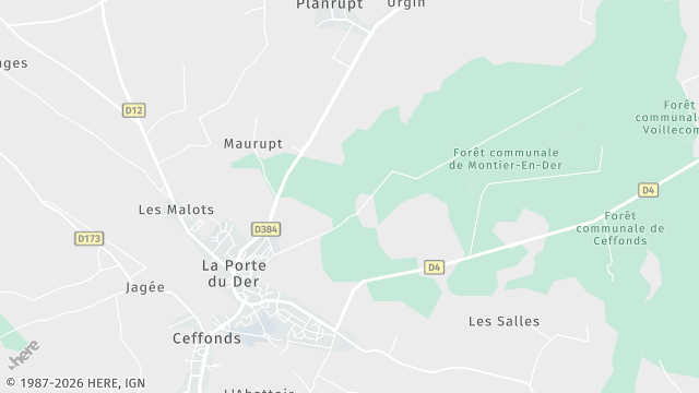 Carte de la zone d'intervention à La Porte du Der