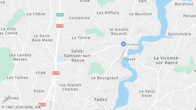 Carte de la zone d'intervention à Saint-Samson-sur-Rance