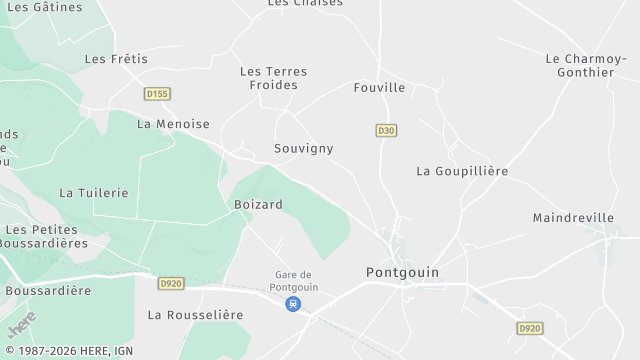 Carte de la zone d'intervention à Pontgouin