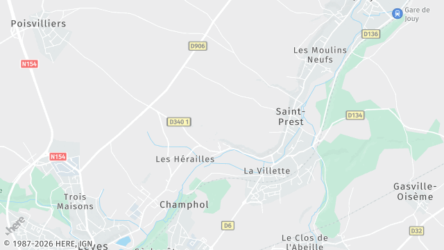 Carte de la zone d'intervention à Saint-Prest