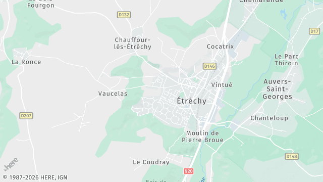 Carte de la zone d'intervention à Étréchy
