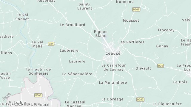 Carte de la zone d'intervention à Ceaucé