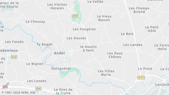 Carte de la zone d'intervention à Andel