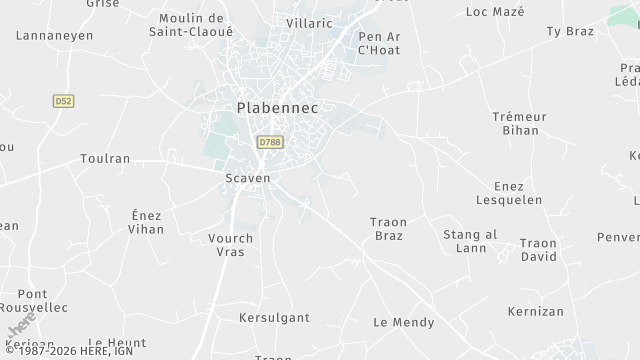 Carte de la zone d'intervention à Plabennec