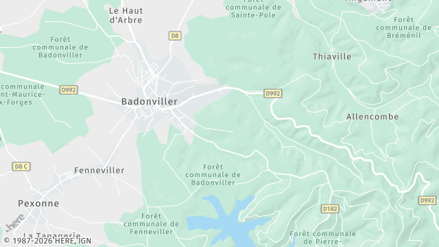 Carte de la zone d'intervention à Badonviller