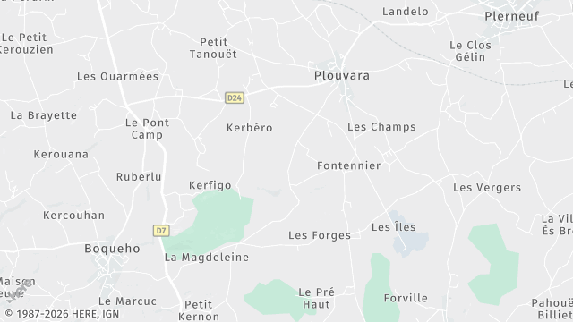 Carte de la zone d'intervention à Plouvara