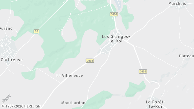 Carte de la zone d'intervention à Les Granges-le-Roi
