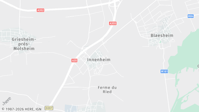 Carte de la zone d'intervention à Innenheim