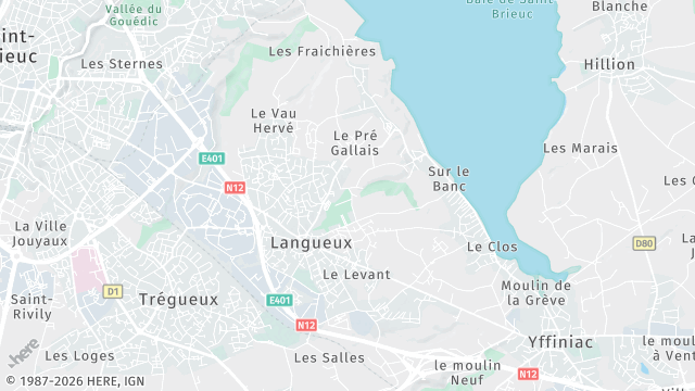 Carte de la zone d'intervention à Langueux