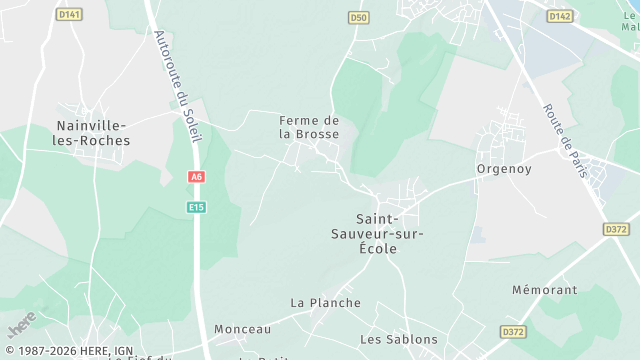 Carte de la zone d'intervention à Saint-Sauveur-sur-École