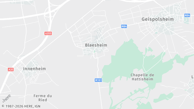 Carte de la zone d'intervention à Blaesheim