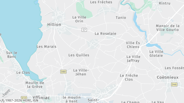 Carte de la zone d'intervention à Hillion