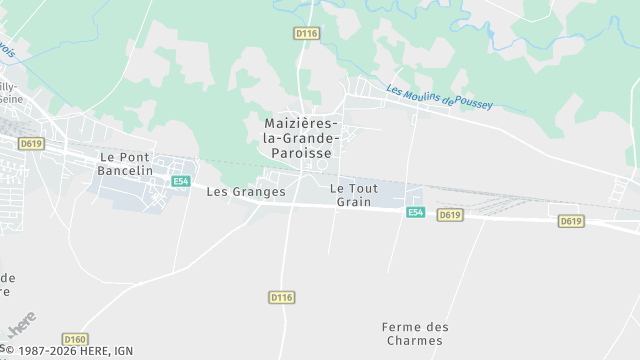 Carte de la zone d'intervention à Maizières-la-Grande-Paroisse