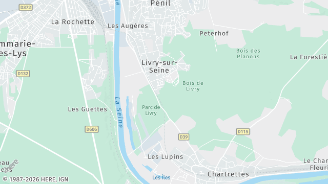 Carte de la zone d'intervention à Livry-sur-Seine