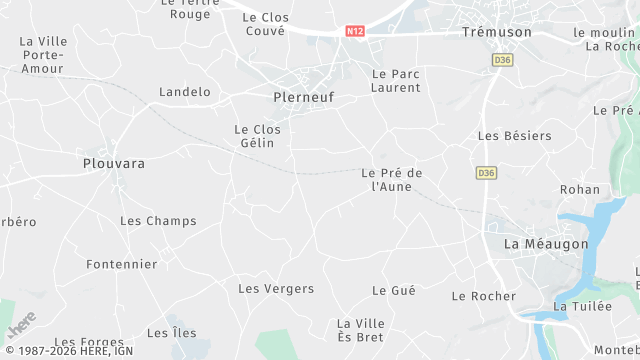 Carte de la zone d'intervention à Plerneuf
