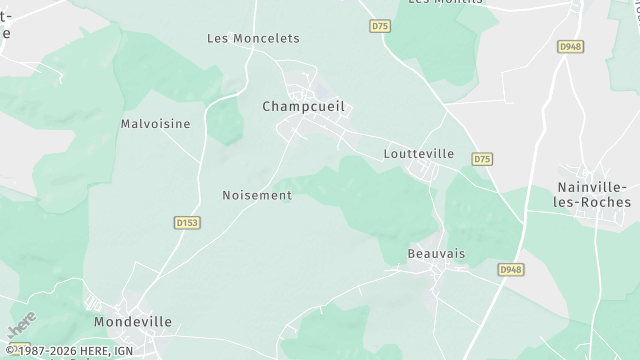 Carte de la zone d'intervention à Champcueil