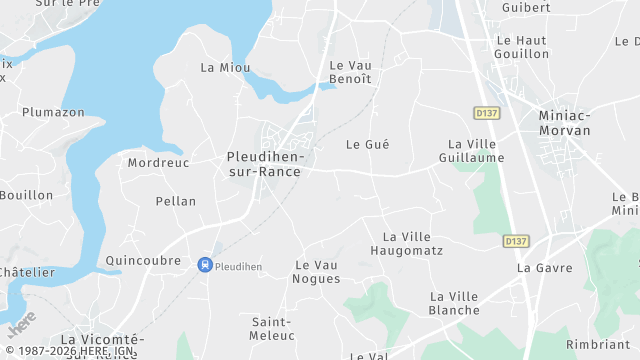 Carte de la zone d'intervention à Pleudihen-sur-Rance