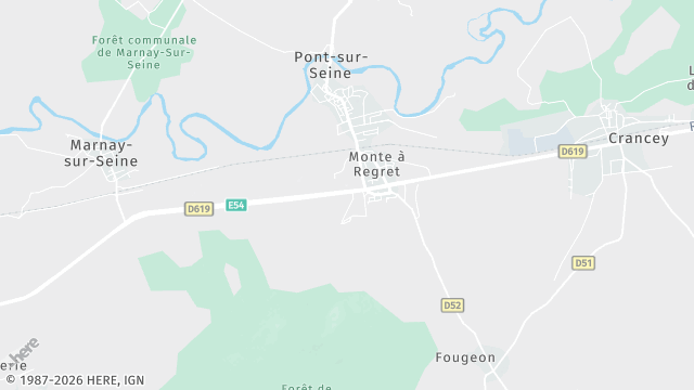 Carte de la zone d'intervention à Pont-sur-Seine