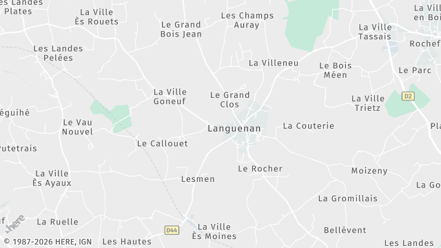 Carte de la zone d'intervention à Languenan