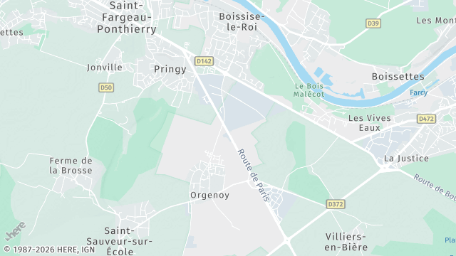 Carte de la zone d'intervention à Boissise-le-Roi
