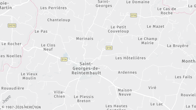 Carte de la zone d'intervention à Saint-Georges-de-Reintembault