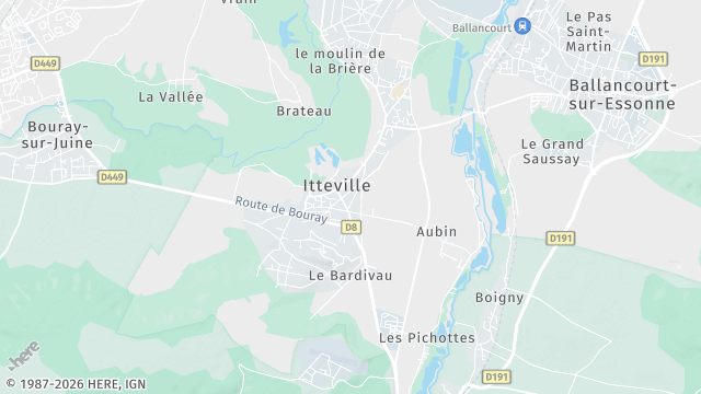 Carte de la zone d'intervention à Itteville