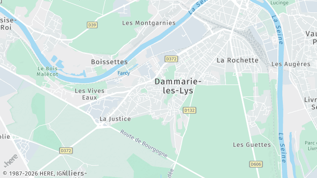 Carte de la zone d'intervention à Dammarie-les-Lys