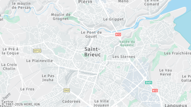 Carte de la zone d'intervention à Saint-Brieuc