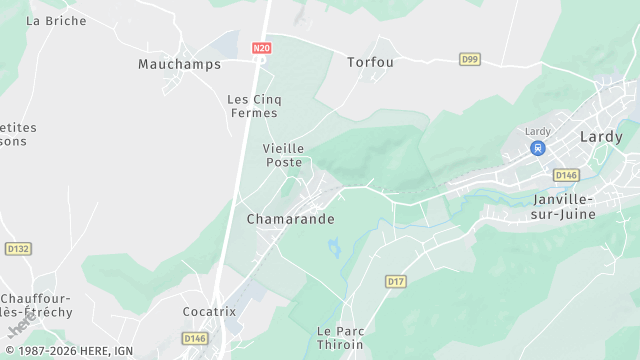 Carte de la zone d'intervention à Chamarande