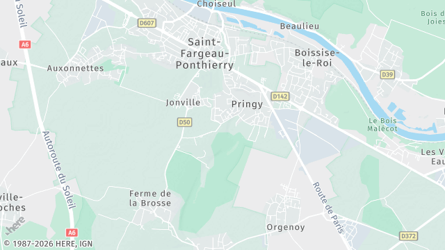 Carte de la zone d'intervention à Pringy