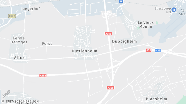 Carte de la zone d'intervention à Duttlenheim