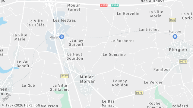 Carte de la zone d'intervention à Miniac-Morvan