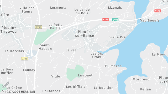 Carte de la zone d'intervention à Plouër-sur-Rance