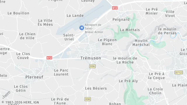 Carte de la zone d'intervention à Trémuson