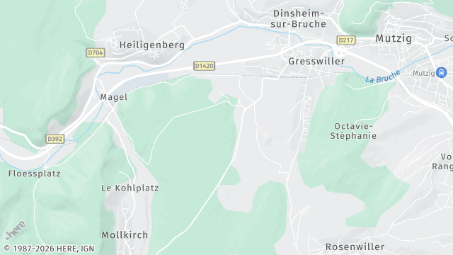 Carte de la zone d'intervention à Gresswiller