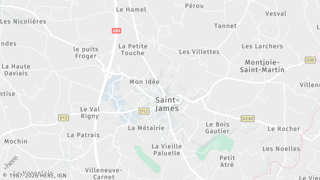 Carte de la zone d'intervention à Saint-James