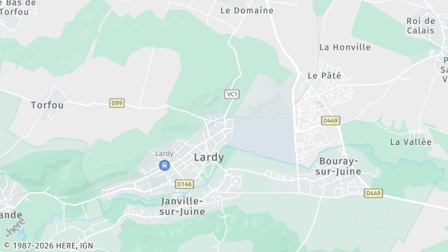 Carte de la zone d'intervention à Lardy