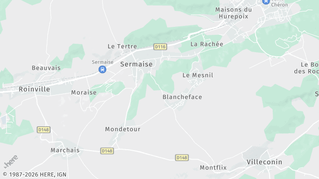 Carte de la zone d'intervention à Sermaise