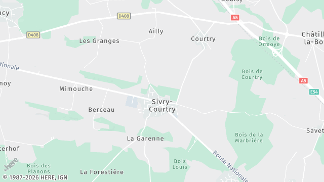 Carte de la zone d'intervention à Sivry-Courtry