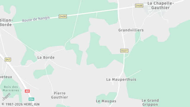 Carte de la zone d'intervention à La Chapelle-Gauthier