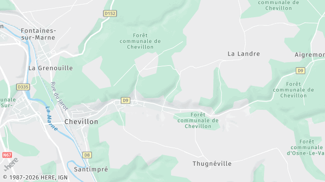 Carte de la zone d'intervention à Chevillon